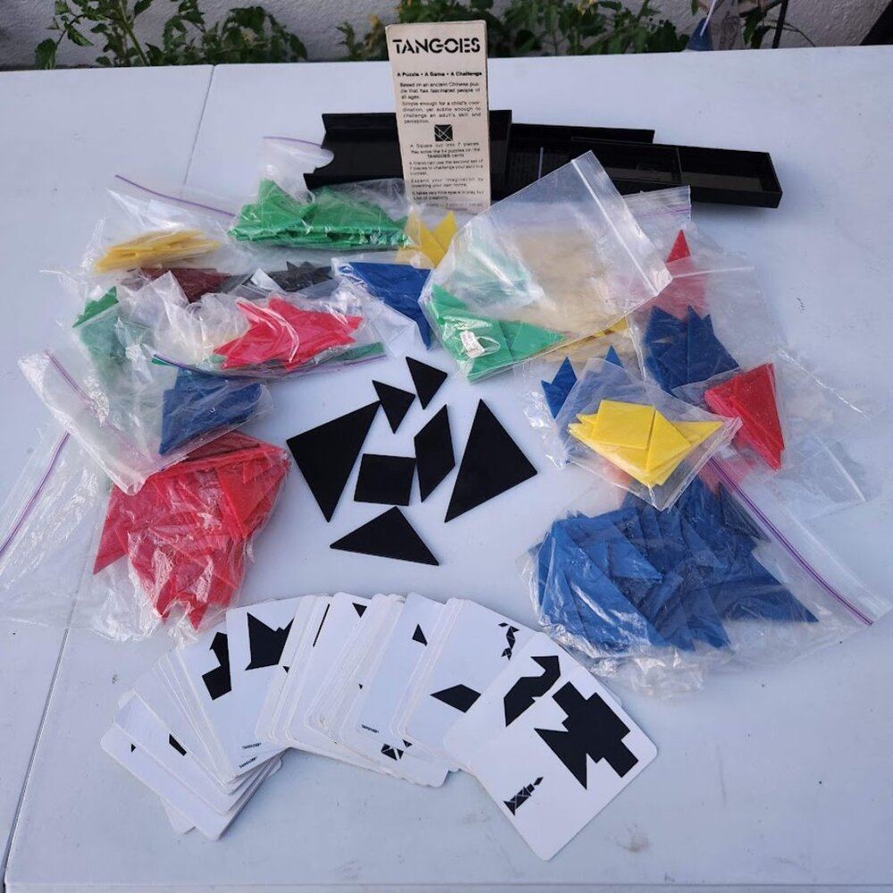Vintage Tangoes Pattern Puzzle Game Chinese Patterns Tangram Puzzles CLASSROOM